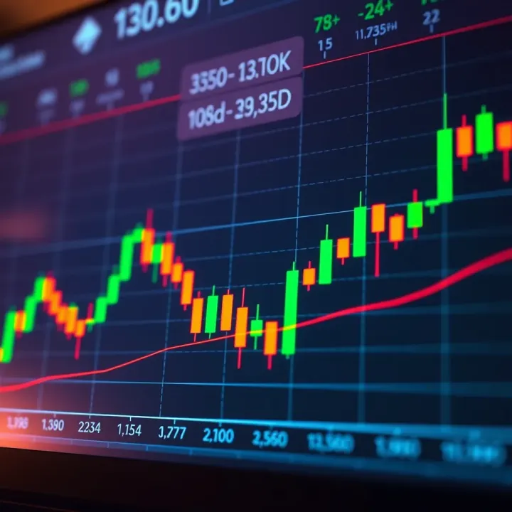 Illustration of bullish and bearish candlestick patterns on a trading chart