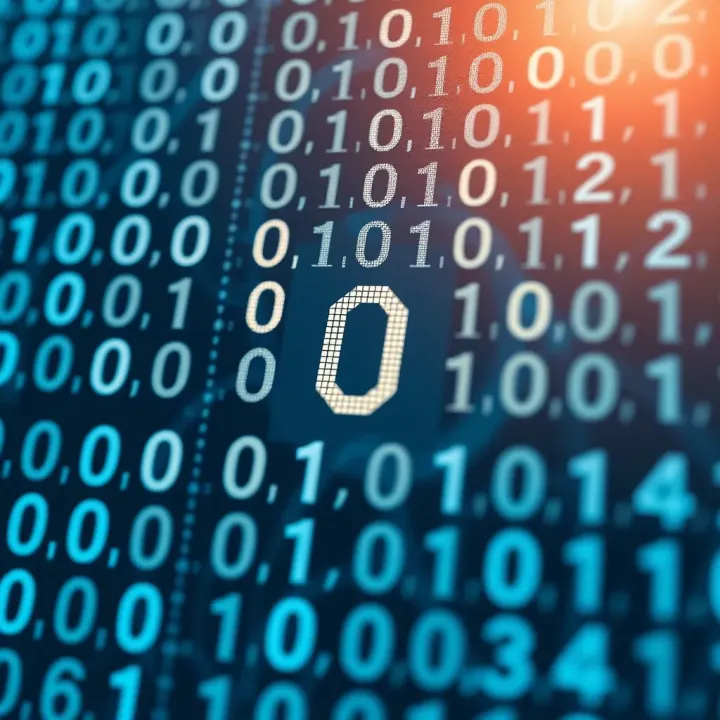 Diagram illustrating the binary numeral system with digits zero and one