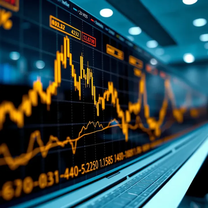 Graph showing gold price trends with trading signals overlaid