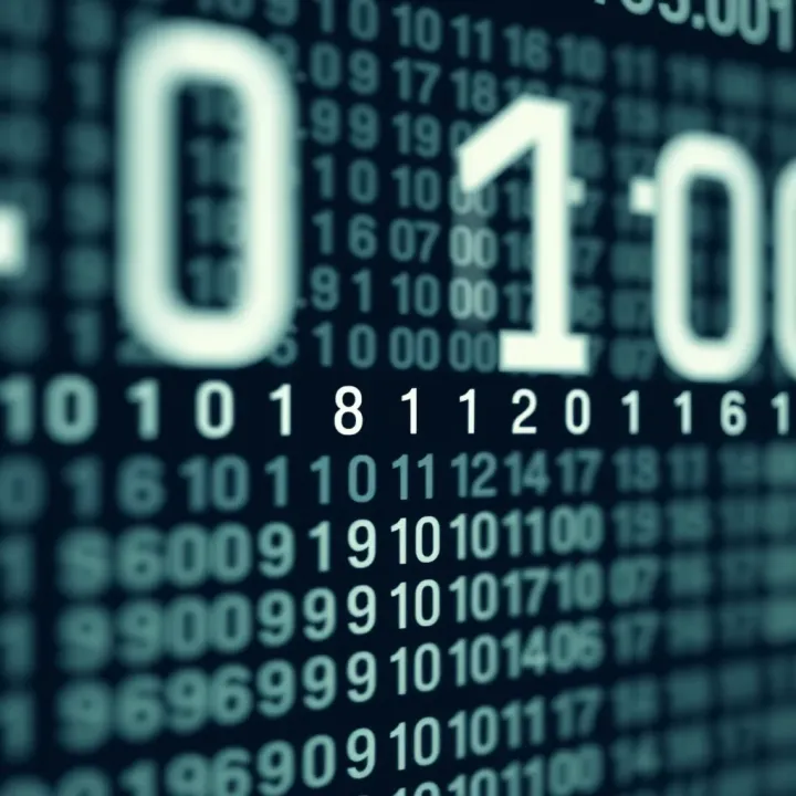 Visual example demonstrating the conversion of a grey code sequence into a binary number with highlighted bits