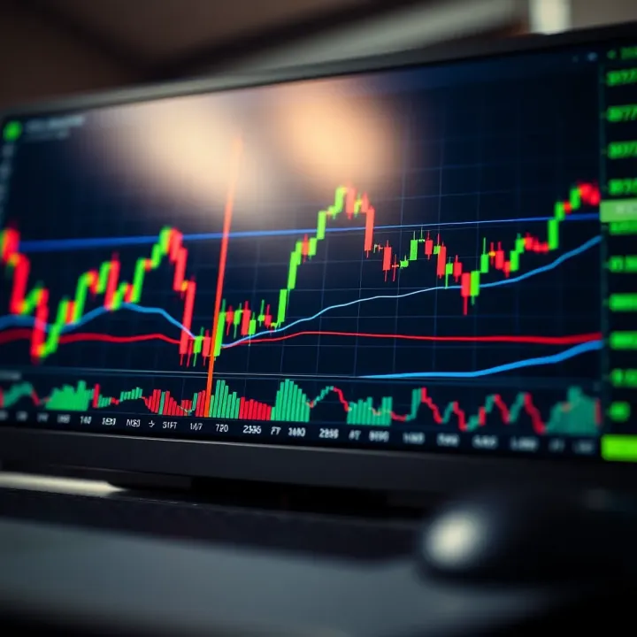 Illustration showing a digital forex trading platform with currency pairs and charts