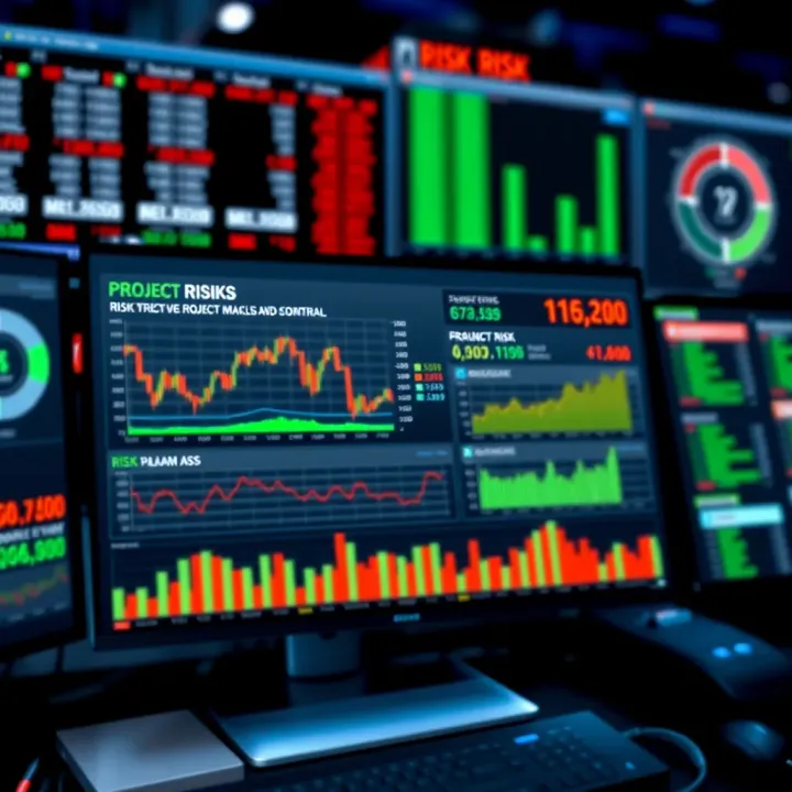 Dashboard interface showcasing features of software tools for tracking and managing project risks