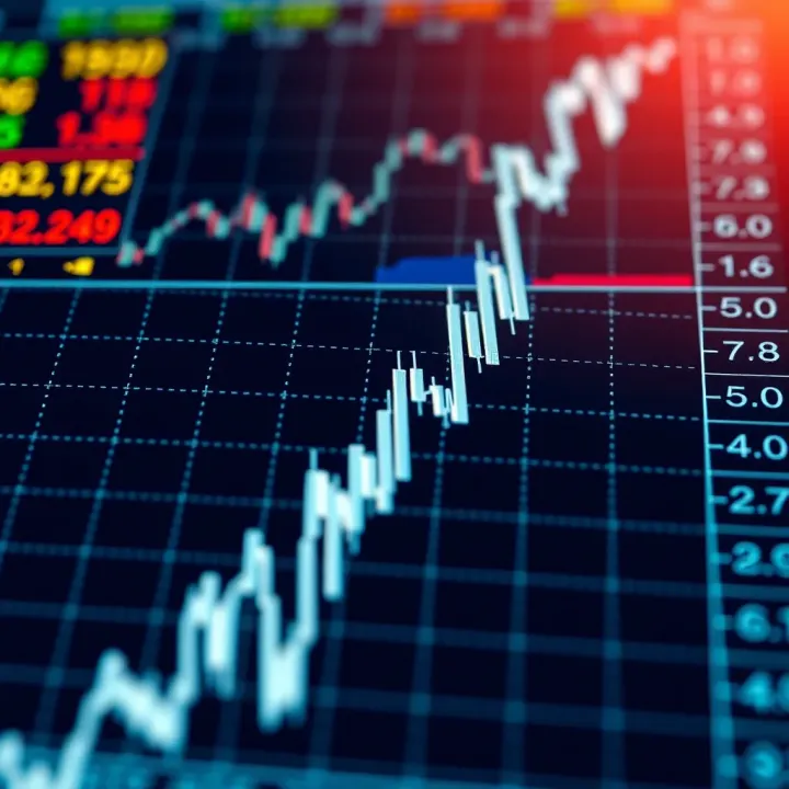 Graph showing fluctuations in financial markets following important US economic indicators announcements