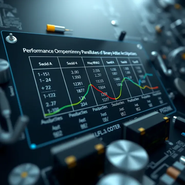 Comparison chart highlighting performance differences between binary parallel adders and other binary adder architectures