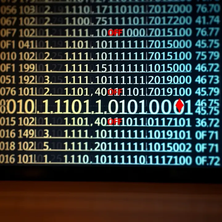 Diagram illustrating binary number system with on and off states