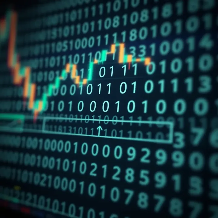 Diagram illustrating binary code with zero and one symbols representing data bits