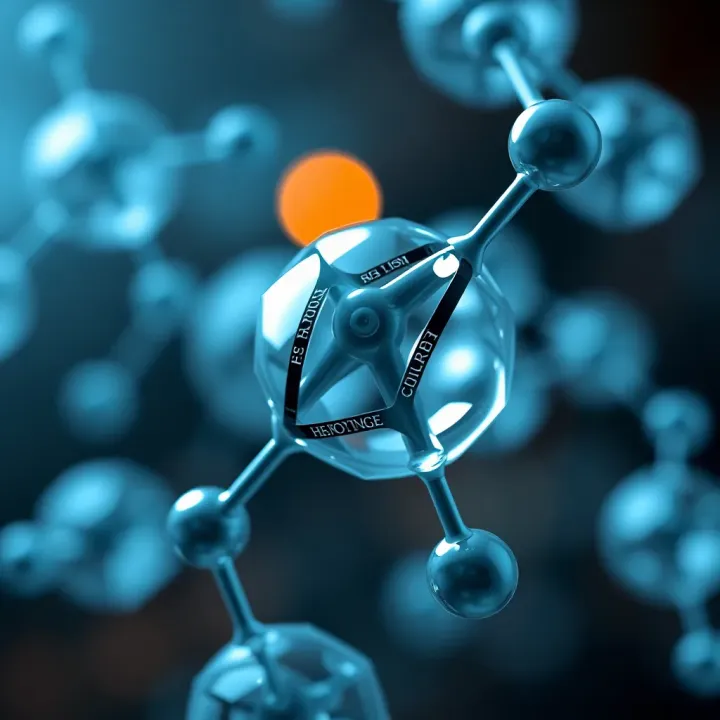 Molecular structure of hydrogen chloride showing the bond between hydrogen and chlorine atoms