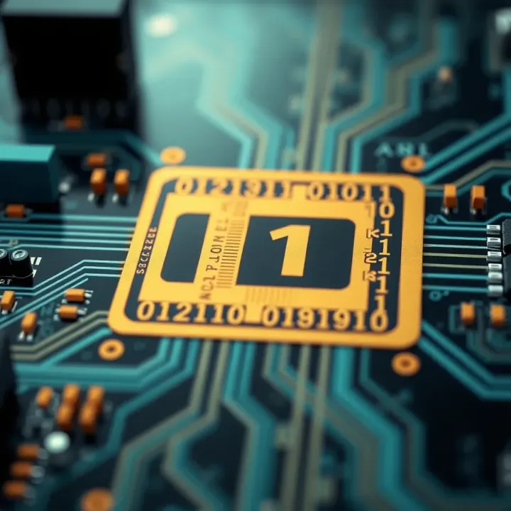 Illustration depicting the role of binary code within computer circuitry highlighting technological applications