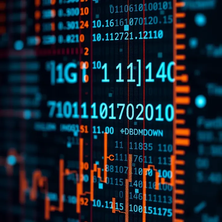 Visual representation of data encoded in binary form being processed within a computer system