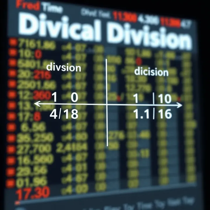 Diagram comparing binary division and decimal division side by side highlighting their differences