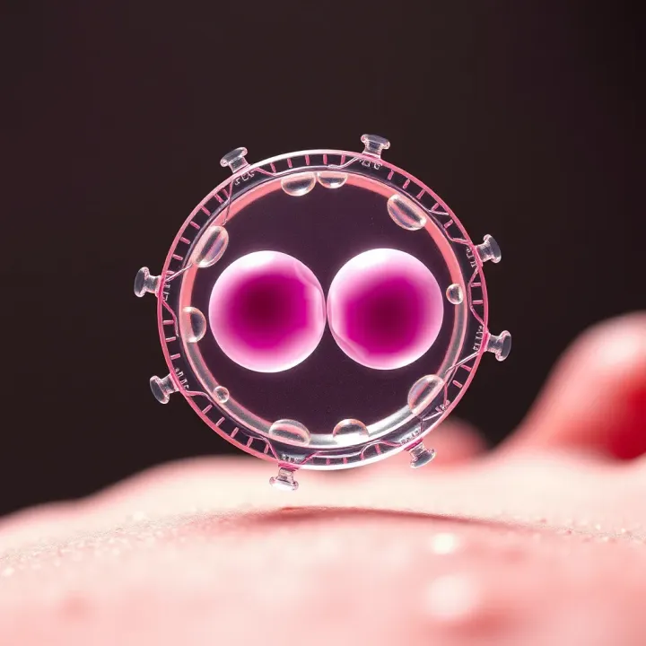 Diagram illustrating a single-celled organism dividing into two identical daughter cells