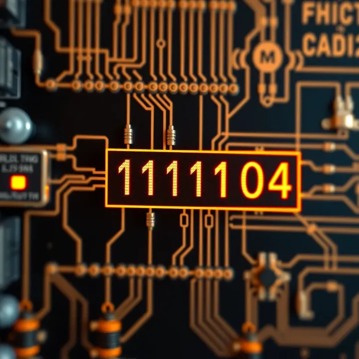 Diagram demonstrating binary multiplication applied in a digital circuit with logic gates and output signals