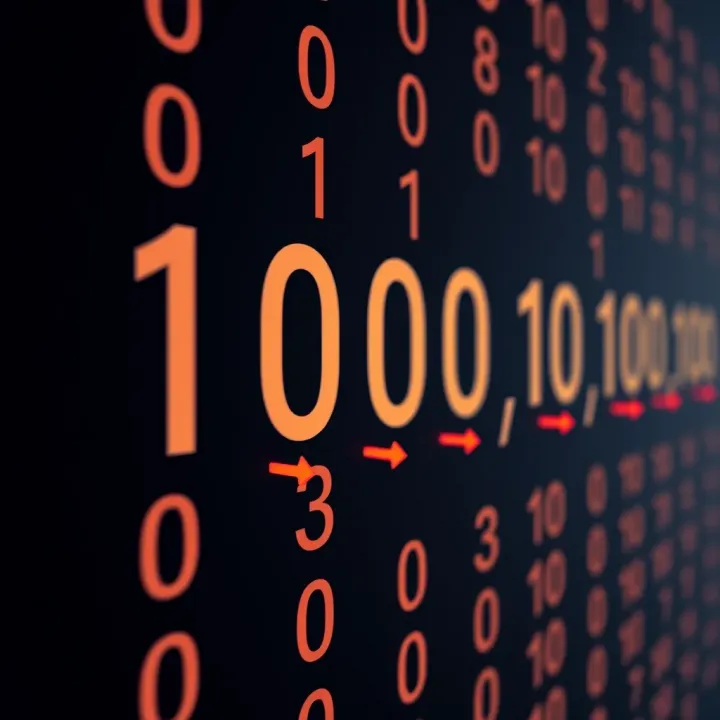 Illustration showing binary digits aligned for multiplication with markers indicating the partial products