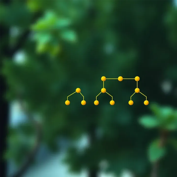 Diagram showing a binary search tree structure with nodes arranged to illustrate left and right child relationships