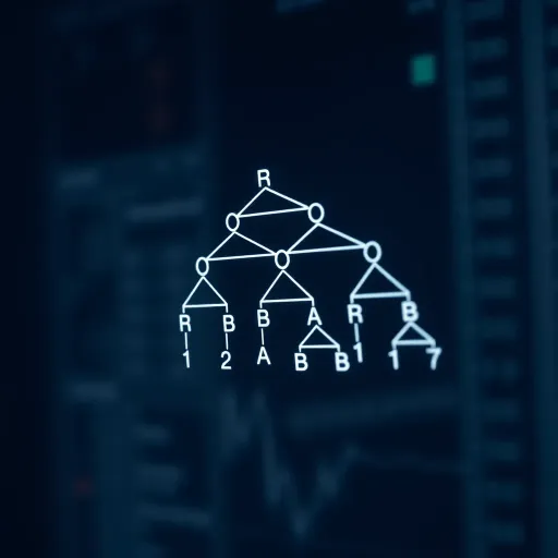 Diagram illustrating a binary search tree structure with nodes connected by branches