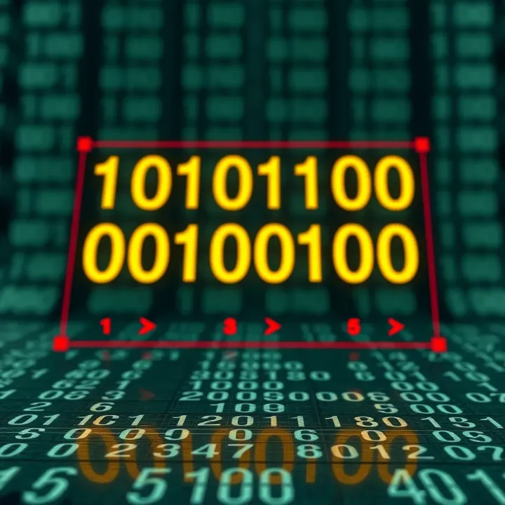 Diagram illustrating binary digits with positional values based on powers of two
