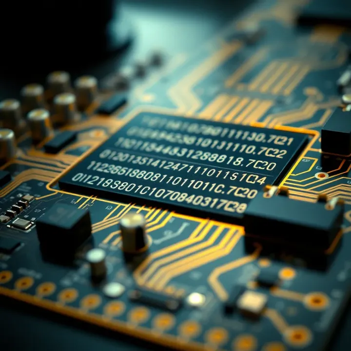 Diagram showing digital conversion from binary format to decimal values using logic circuits
