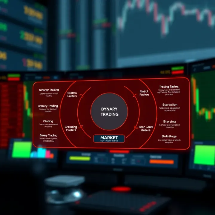 Diagram illustrating the flow and key components of binary trading markets