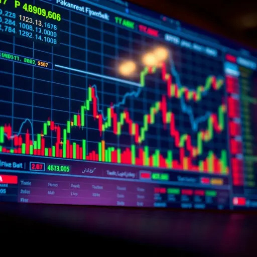 Conceptual chart showing forex market trends and risk management strategies tailored for Pakistani traders