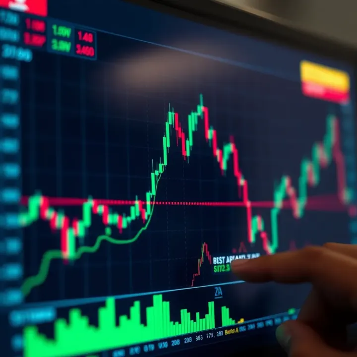 Analyzing Binary Signals to Identify Market Trends Graph showing upward trend with binary signal indicators on trading screen