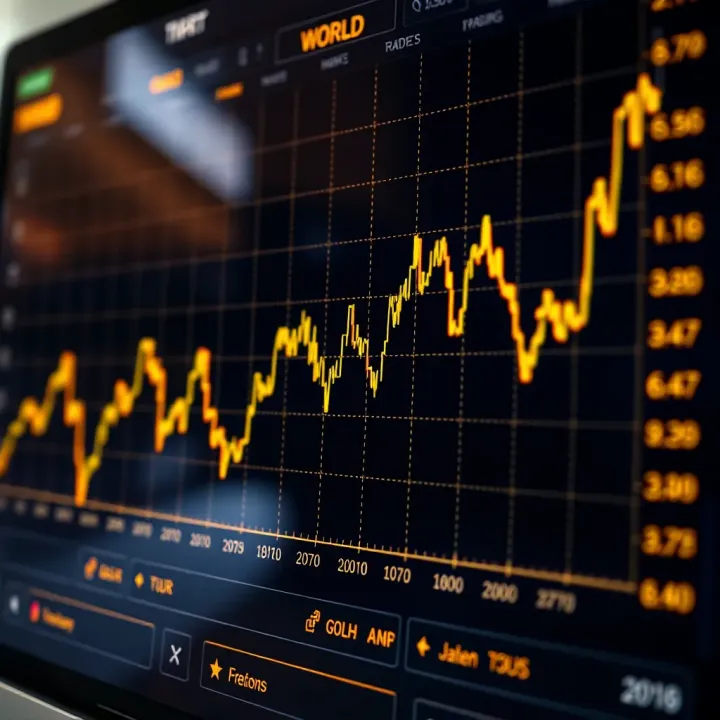 Graph showing fluctuating gold prices on a digital trading platform in Pakistan