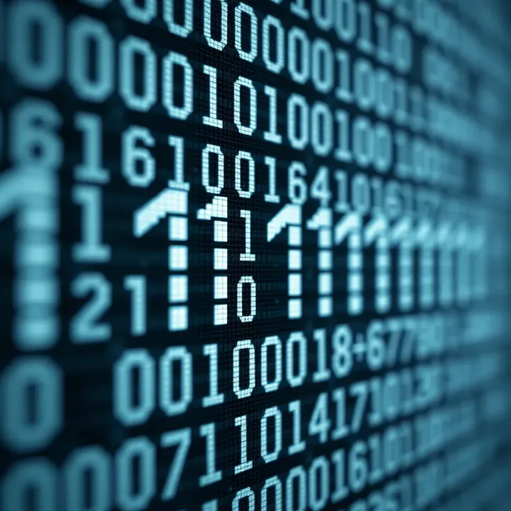 Visual representation of binary digits and their inversion to showcase one complement transformation