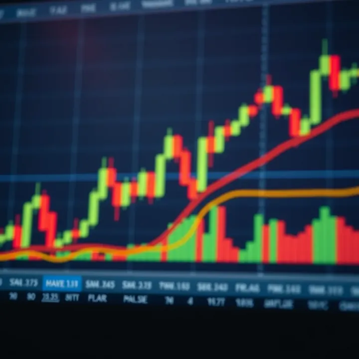 Chart displaying candlestick patterns and trading indicators for forex decision making