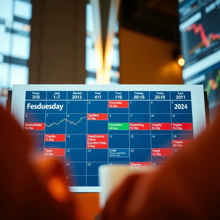 Calendar highlighting major US economic data release dates and events impacting financial markets